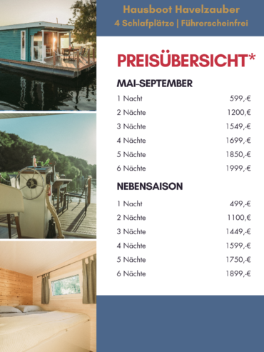 Preisübersicht Havelzauber
