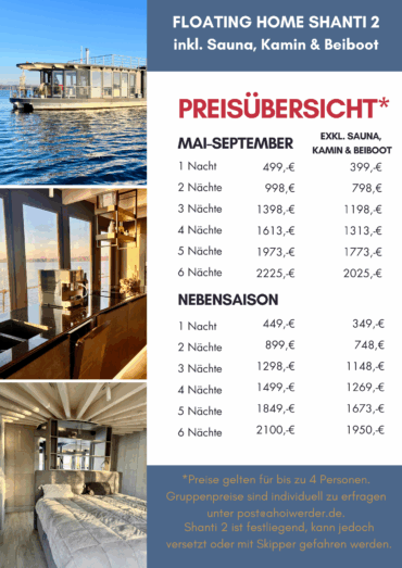 Preisübersicht Shanti 2