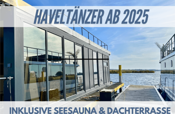 Haveltänzer Hausboot mieten auf der Havel mit 6 Schlafplätzen und Seesauna