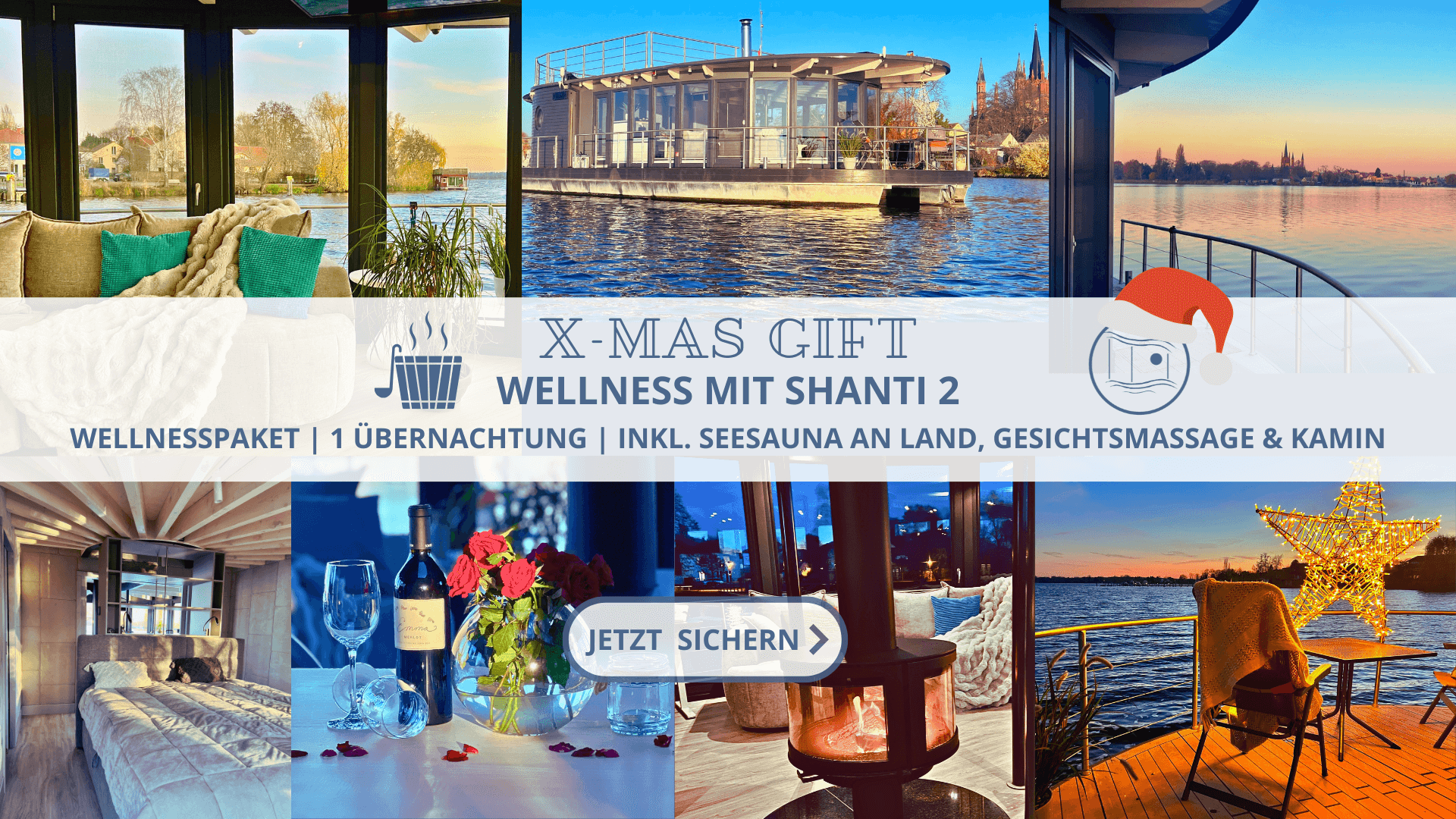 Wellness auf dem Hausboot mit Seesauna & Kamin